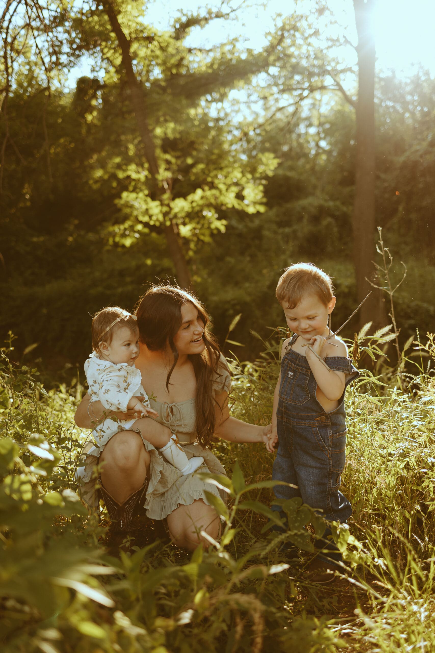 Dreamy family session by a creek in Abilene, TX