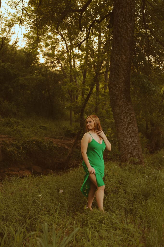 Dreamy senior session by a creek in Abilene, TX
