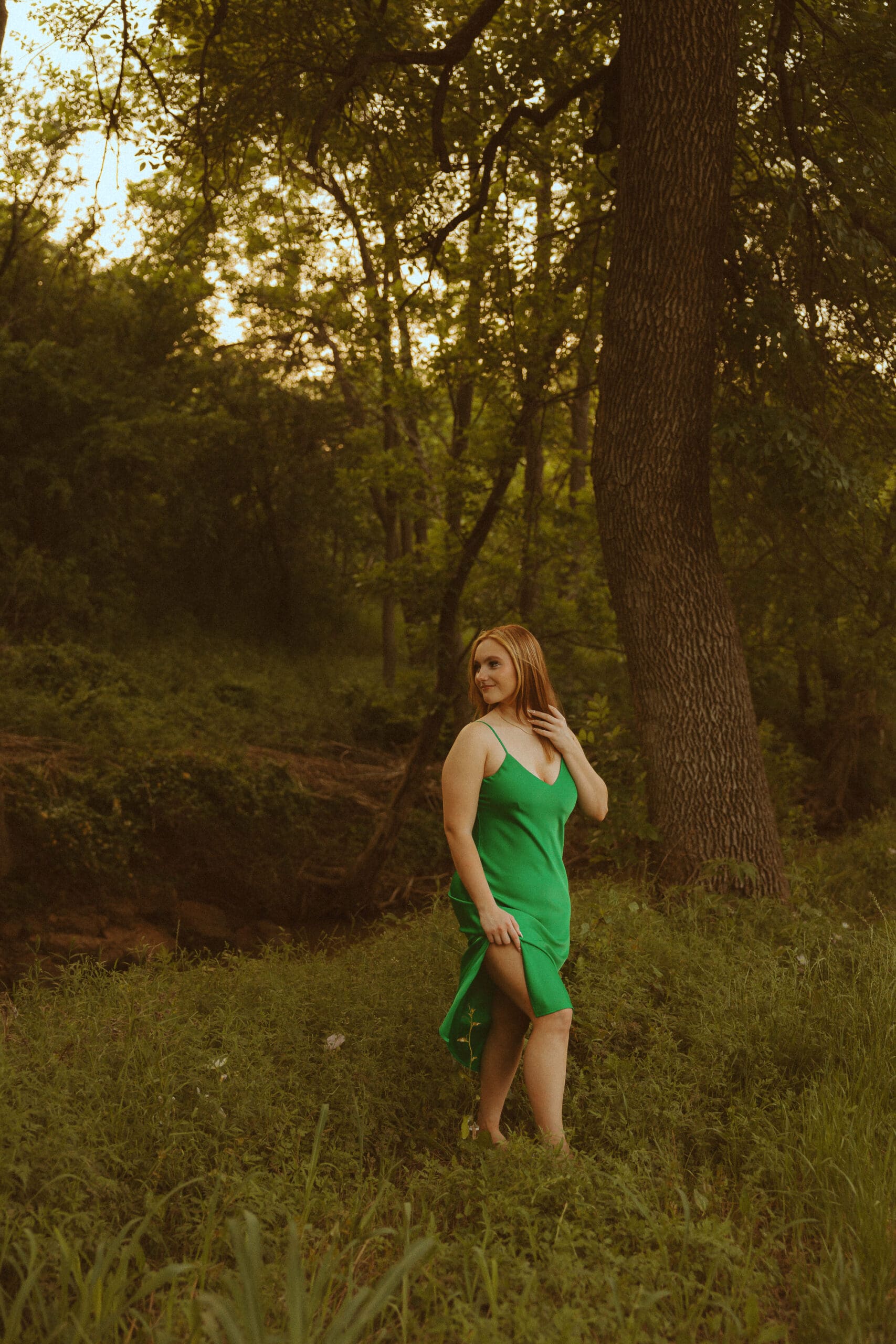 Dreamy senior session by a creek in Abilene, TX