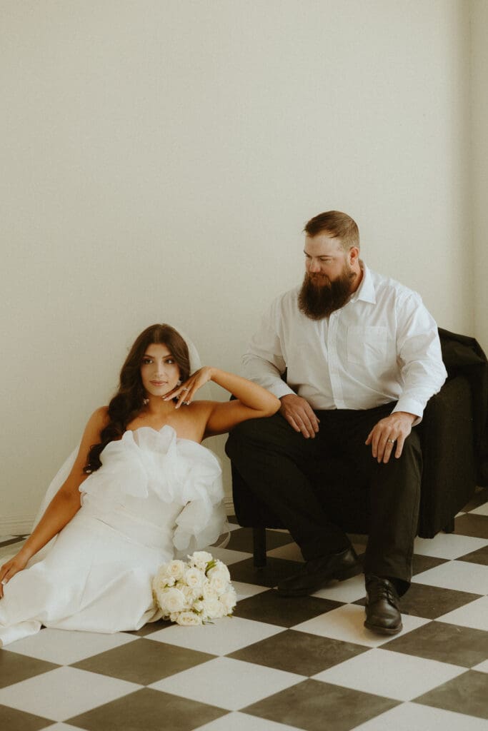 Wedding portraits styled shoot in a studio in downtown Abilene, TX