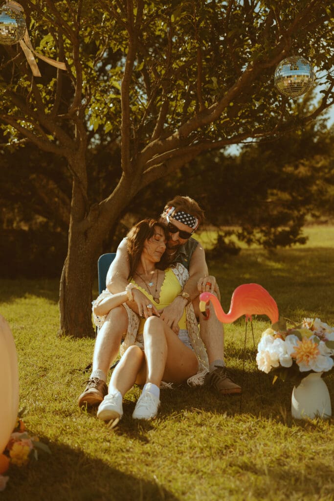 Summer retro themed couples styled shoot in Abilene, TX
