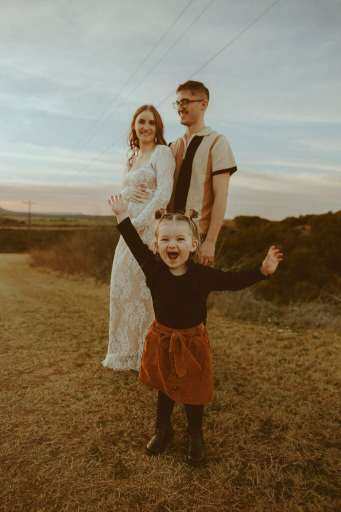 Sweet gender reveal session with a view in Abilene, TX