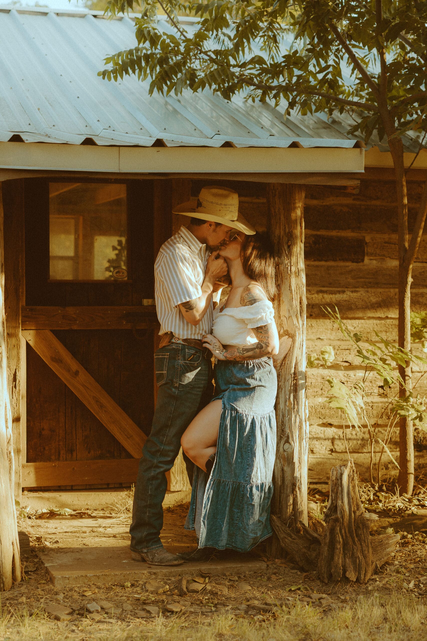 Edgy western themed couples styled shoot at Refuge Ranch in Tuscola, TX
