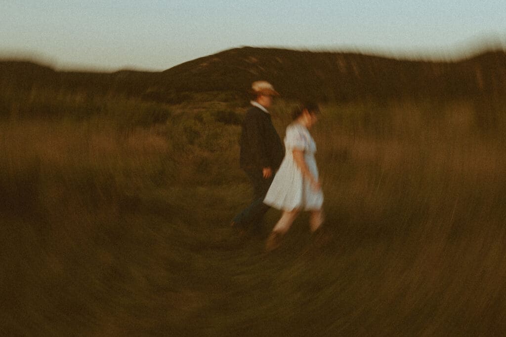 Vintage western couples session in a field in Buffalo Gap, TX